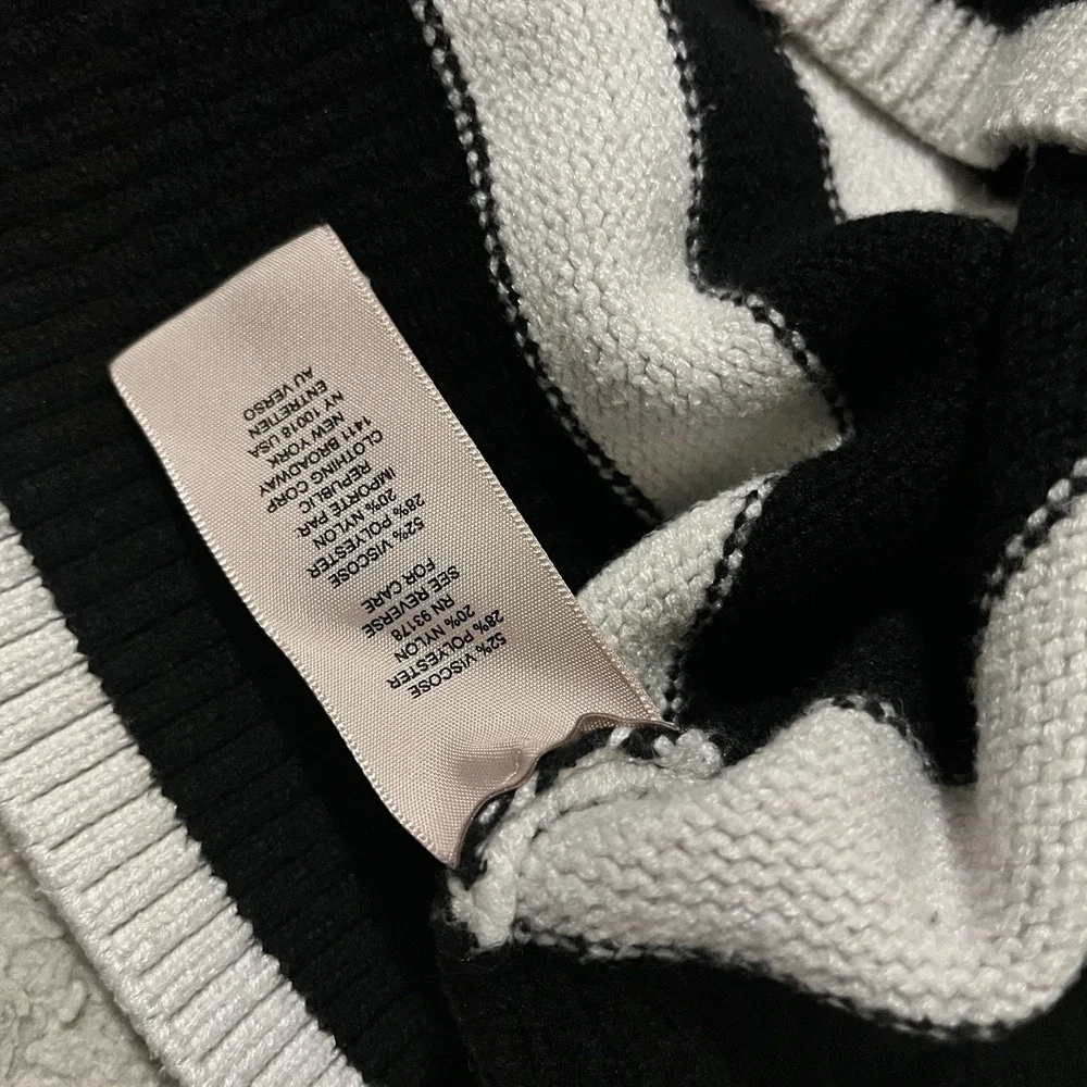 Philosophy Black White Stripe Heavy Sweater Women Small Classic Old Money Preppy